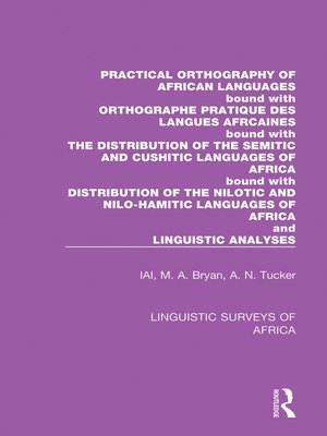 cover image of Practical Orthography of African Languages